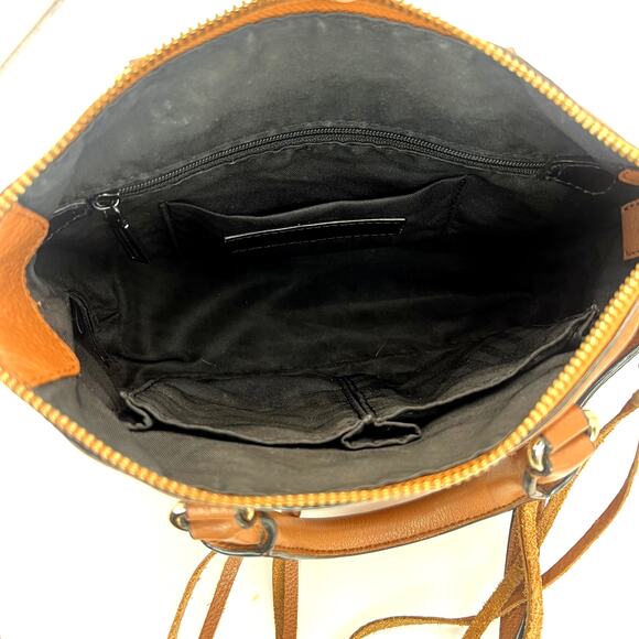 Rebecca Minkoff Micro Moto Satchel Crossbody Purse Bag Almond Brown Leather - Picture 10 of 13